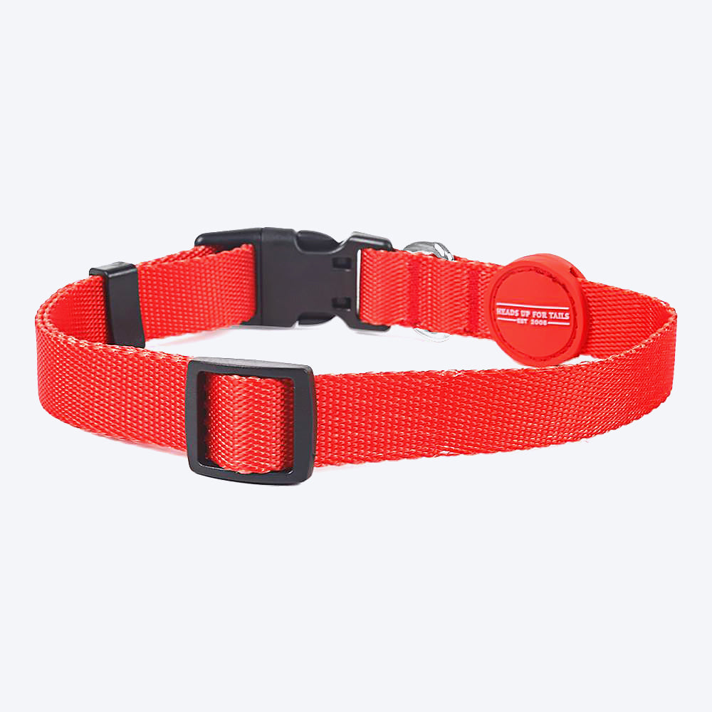 HUFT Classic Nylon Puppy Collar - Red - Heads Up For Tails