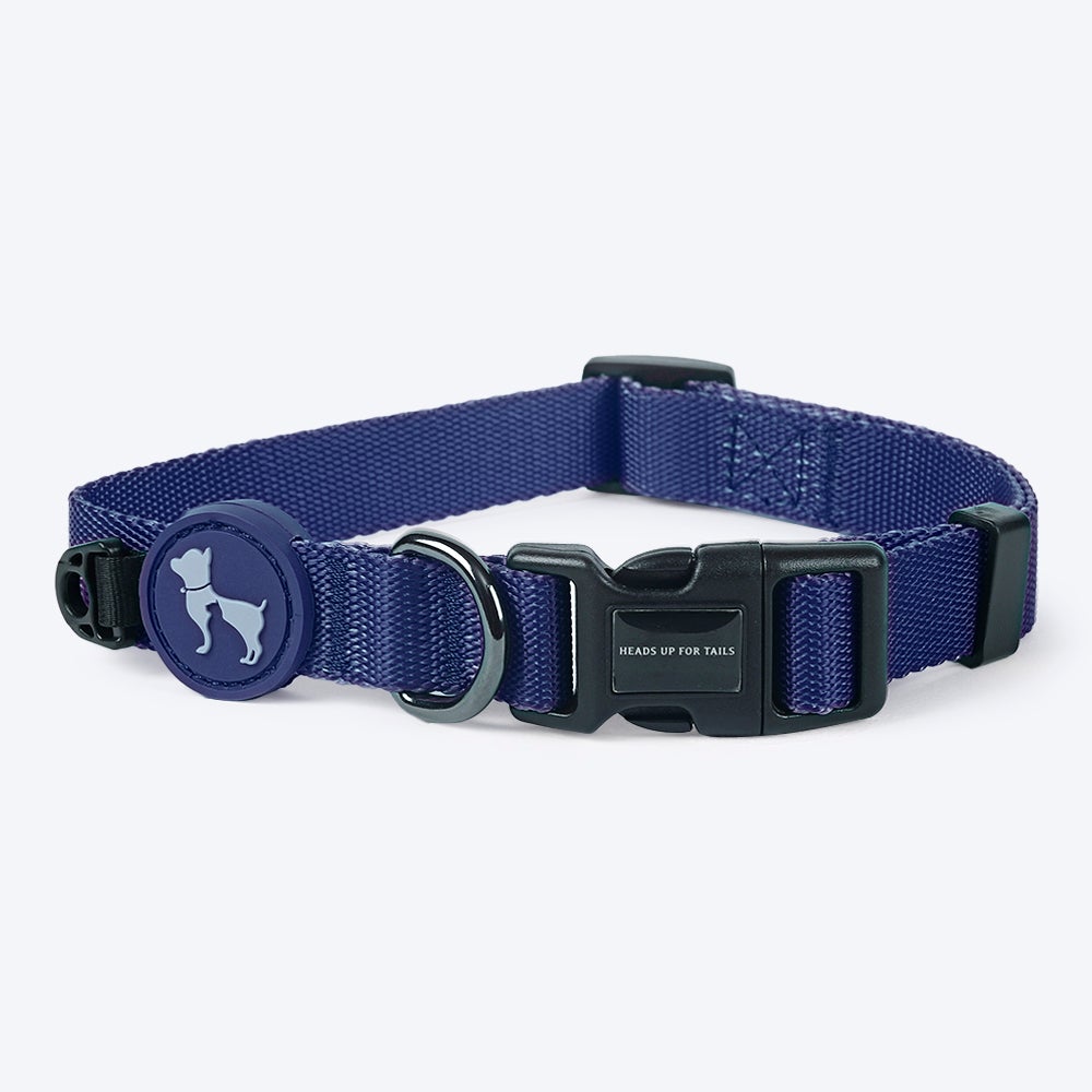 HUFT Nylon Dog Collar and Leash -Navy - (set of 2) - Heads Up For Tails