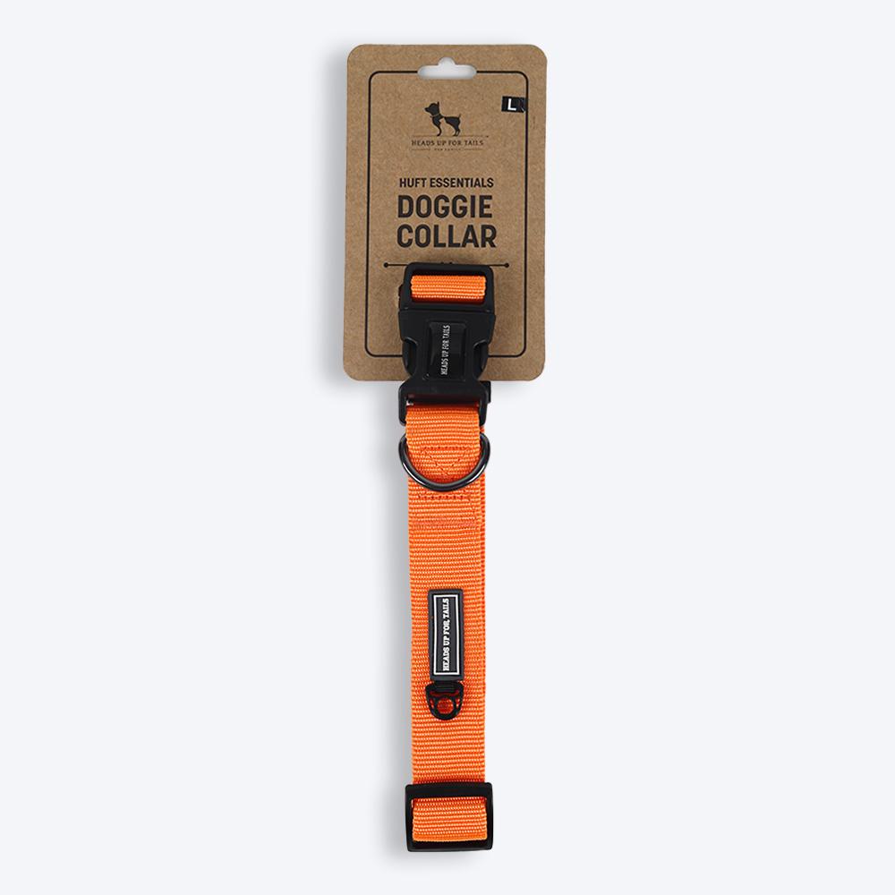 HUFT Essentials Nylon Dog Collar - Orange - XS-8