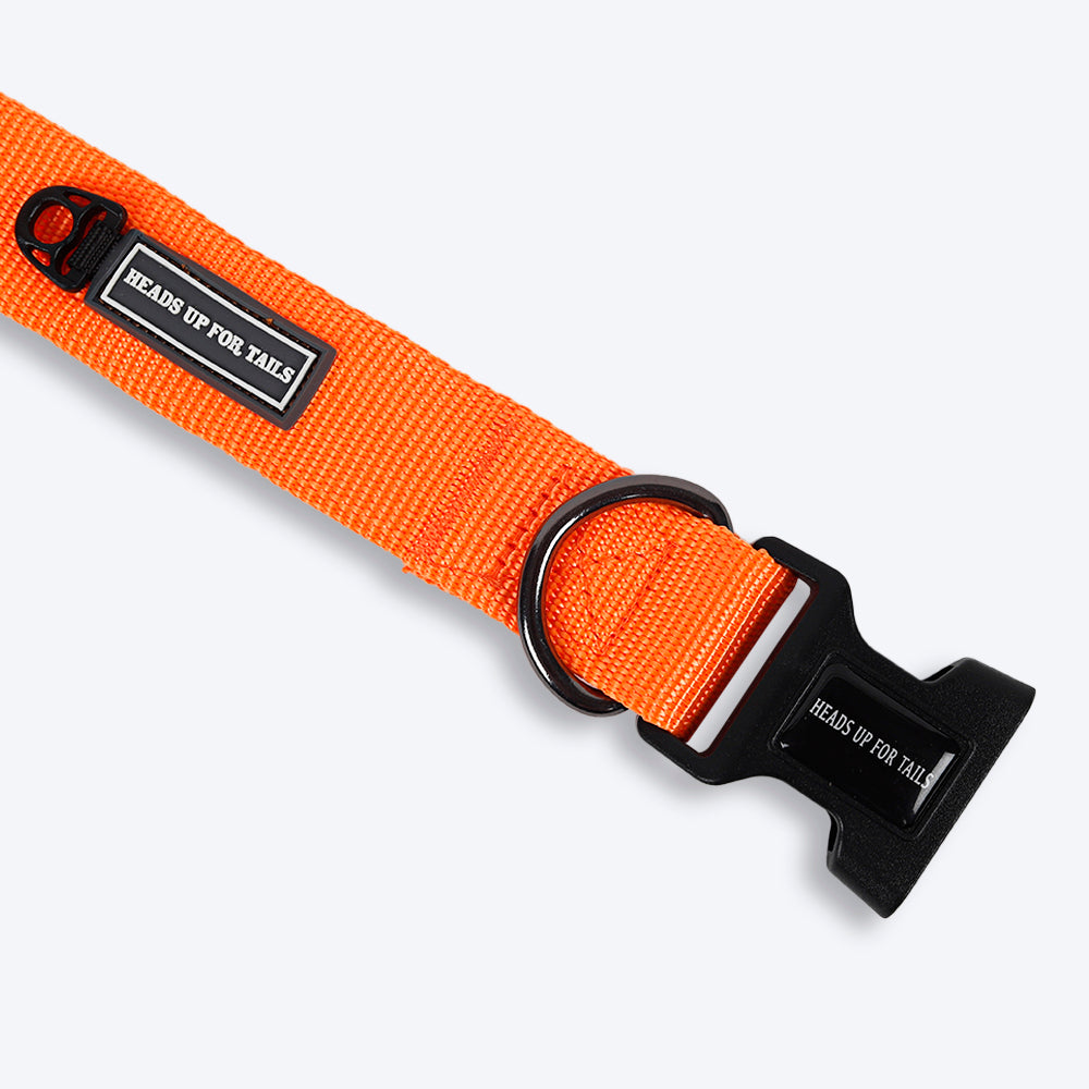HUFT Essentials Nylon Dog Collar - Orange (Can be Personalised) - Heads Up For Tails