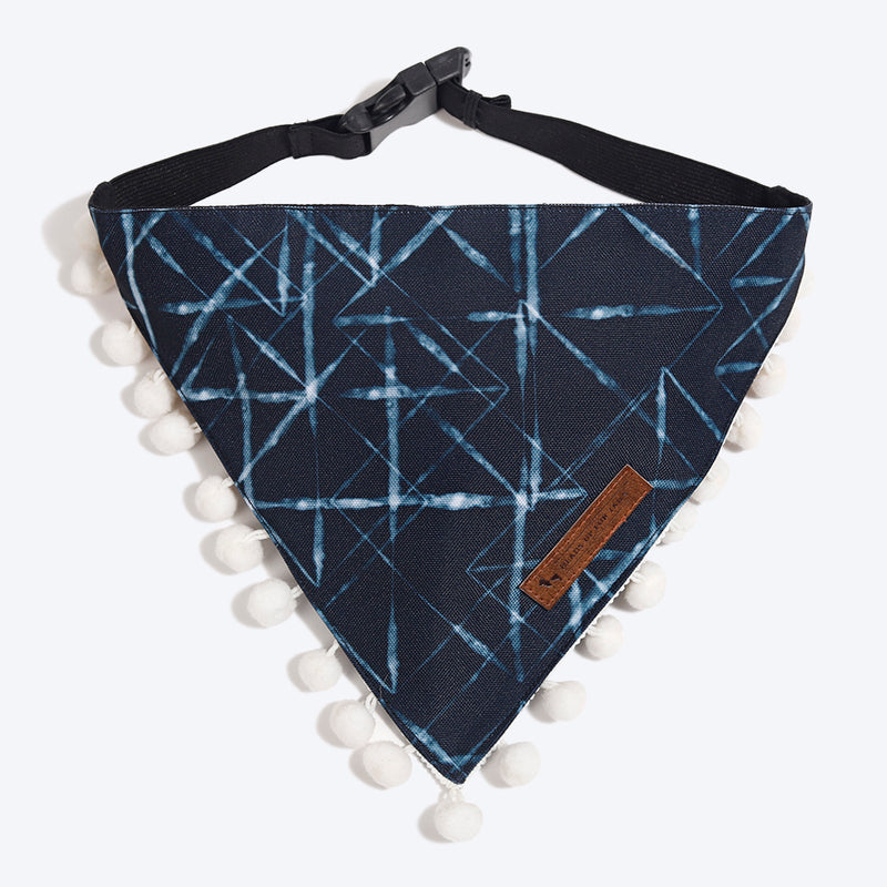 HUFT Indian Collective Dog Bandana - Indigo Dark Navy-3