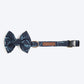 HUFT Indian Collective Fabric Collar For Dogs With Free Bow Tie - Indigo Dark Navy-5