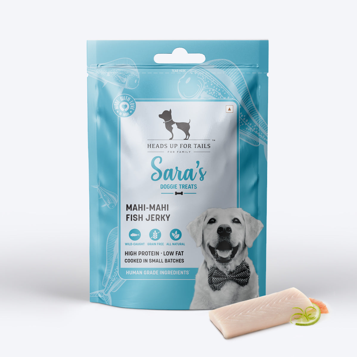 Sara's Doggie Treats Dehydrated Mahi-Mahi Jerky Treats - 70 gm, Minimally Processed, Single-Ingredient, Human-Grade