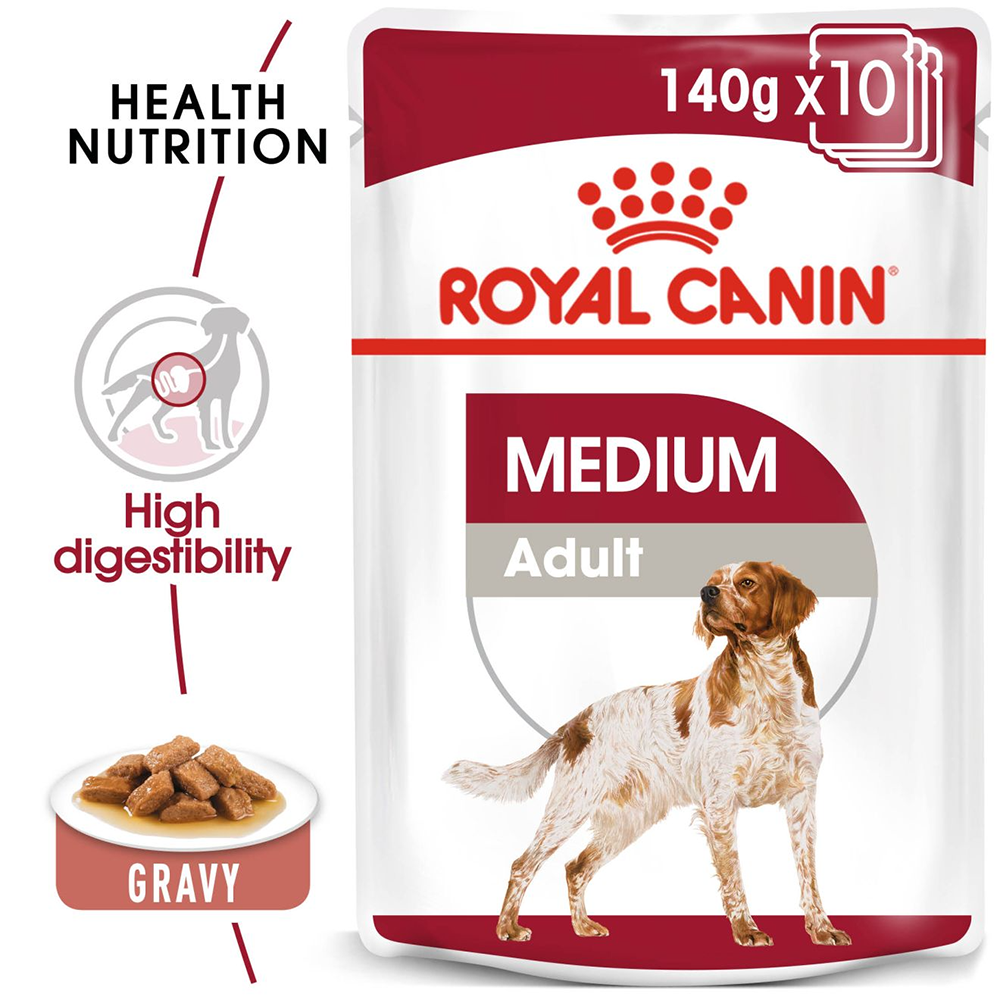 Royal Canin Medium Breed Adult Wet Dog Food - 140 g - Heads Up For Tails