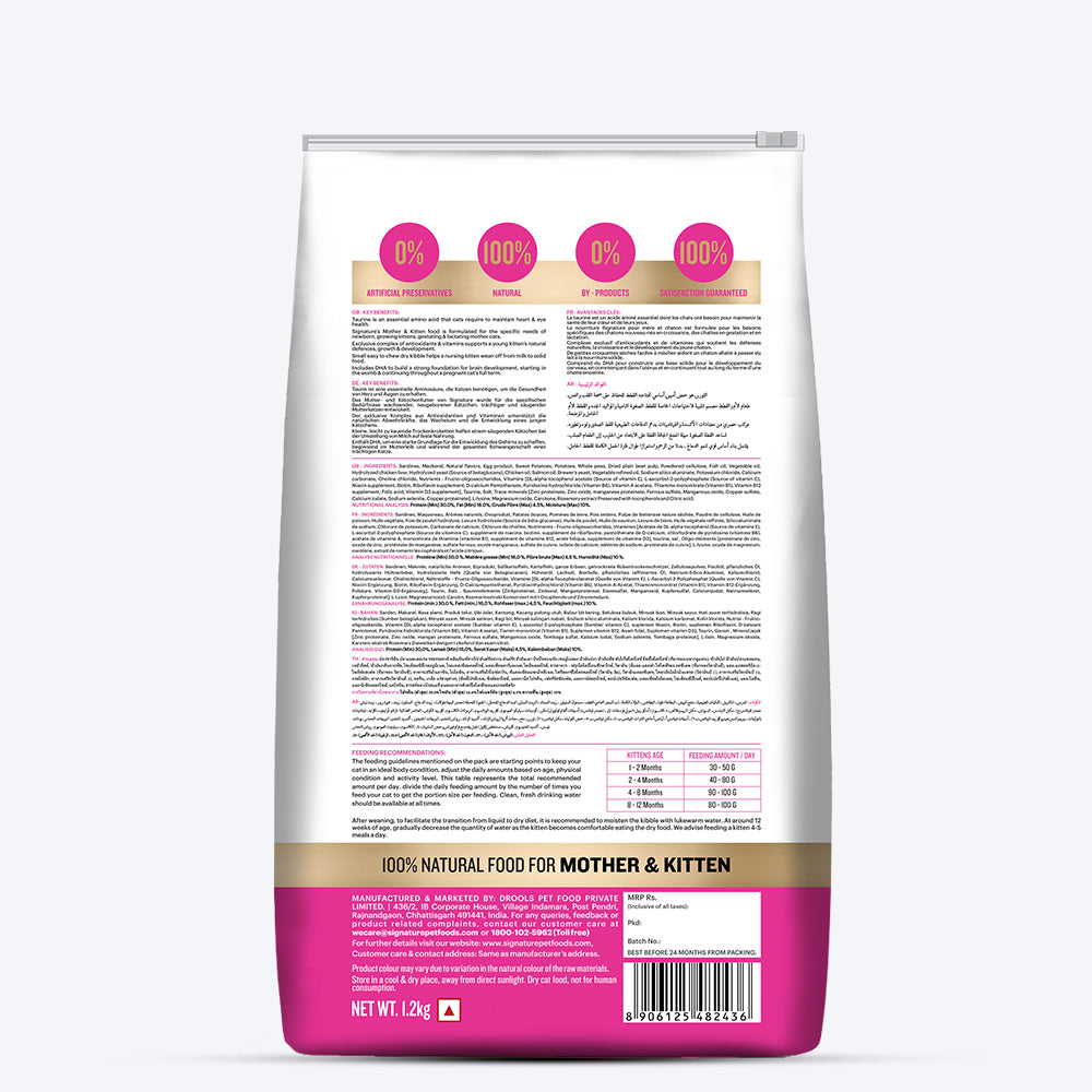 Signature Grain Zero Mother Kitten Dry Cat Food All Breed Formula