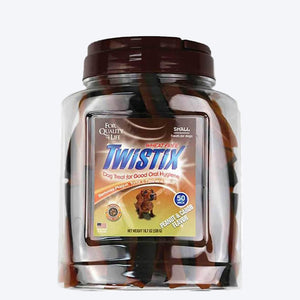 NPIC Twistix Peanut & Carob Dog Treats - Small - 500 g Canister (50 sticks) - Heads Up For Tails