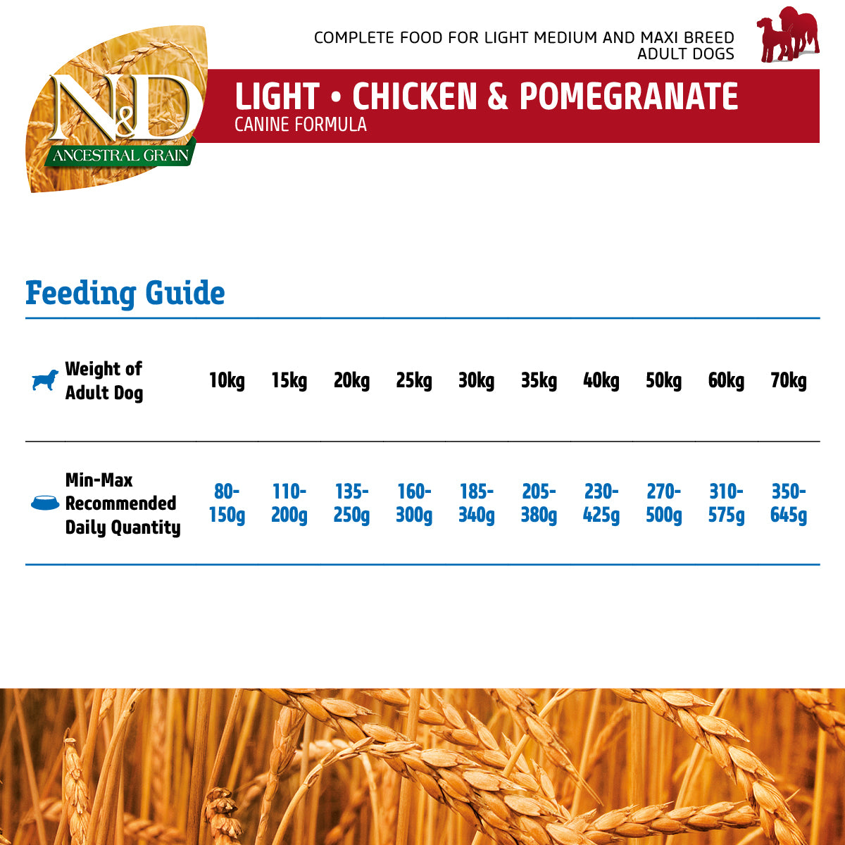 Farmina N&D Ancestral Light Grain Medium & Maxi Breed Adult Dry Dog Food - Chicken & Pomegranate - 2.5 kg-05