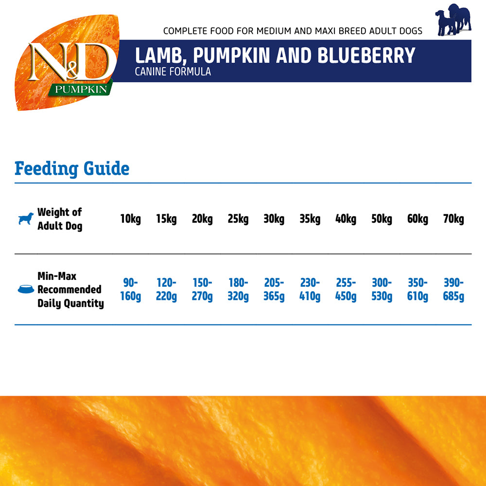 Farmina N&D Pumpkin Lamb & Blueberry Grain Free Medium & Maxi Breed Adult Dry Dog Food-03