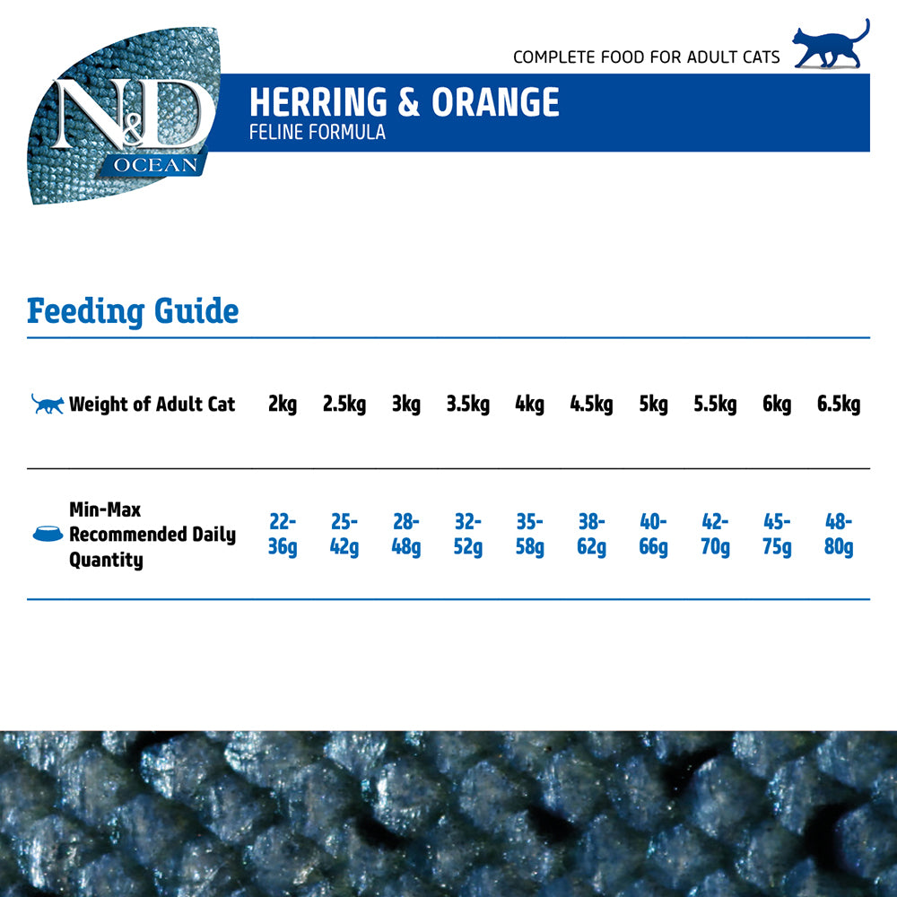 Farmina N&D Herring & Orange Grain Free Ocean Dry Cat Food - Heads Up For Tails