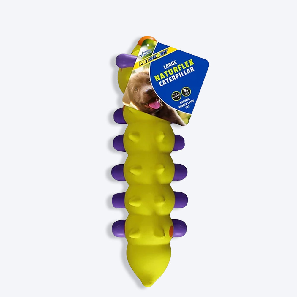 Petsport Naturflex Caterpillar Natural Rubber Dog Toy - Large - Heads Up For Tails