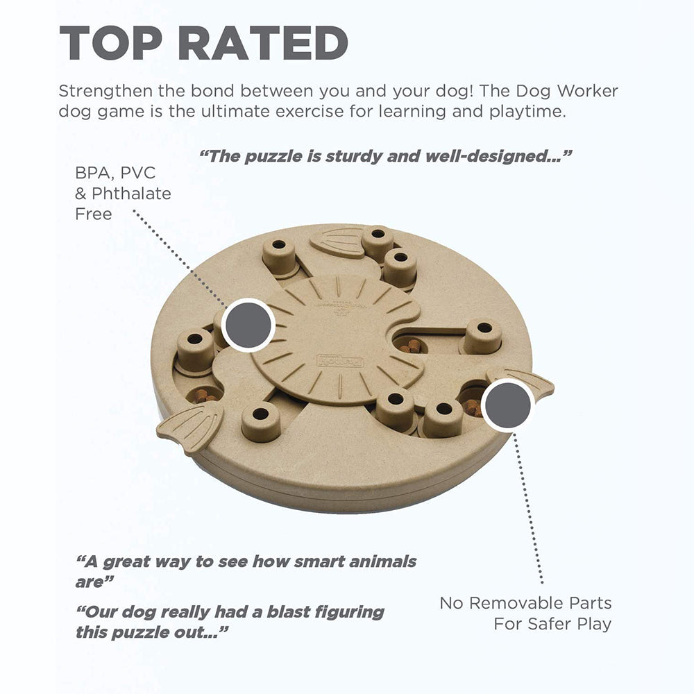 Outward Hound (Nina Ottosson) Dog Worker Composite - Spin, Scoot & Treat - Interactive Dog Toy - Level 3 - Heads Up For Tails