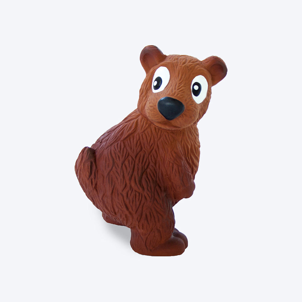 Outward Hound (Nina Ottosson) Tootiez Bear Slide Latex Dog Toy - Brown - Heads Up For Tails