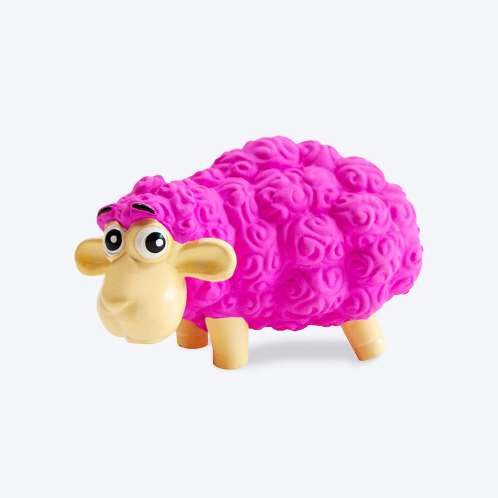 Outward Hound (Nina Ottosson) Tootiez Sheep Latex Rubber Dog Toy Pink - Heads Up For Tails