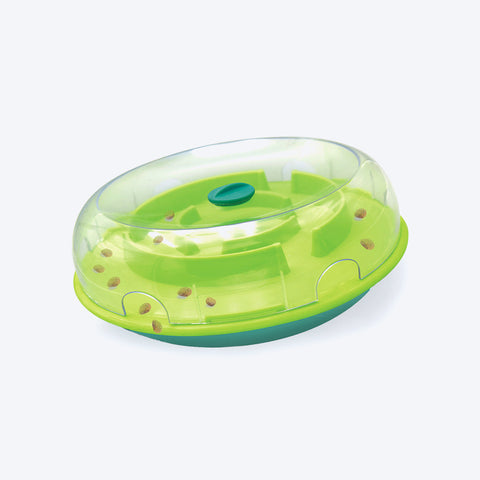 Nina Ottosson by Outward Hound Spin N' Eat Dog Food Puzzle Feeder, Green