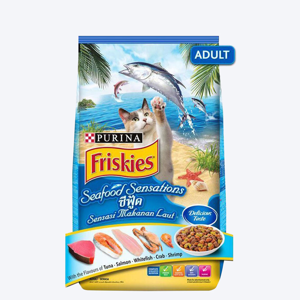 PURINA FRISKIES Seafood Sensations Tuna Salmon Whitefish Crab With Shrimp Dry Cat Food1