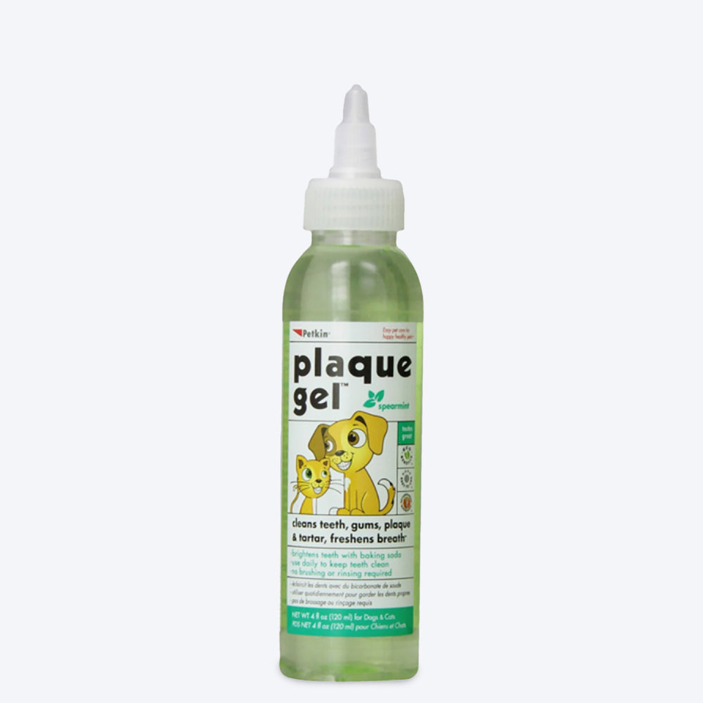 Petkin - Plaque Gel, Spearmint for Cats & Dogs - 120 ml - Heads Up For Tails