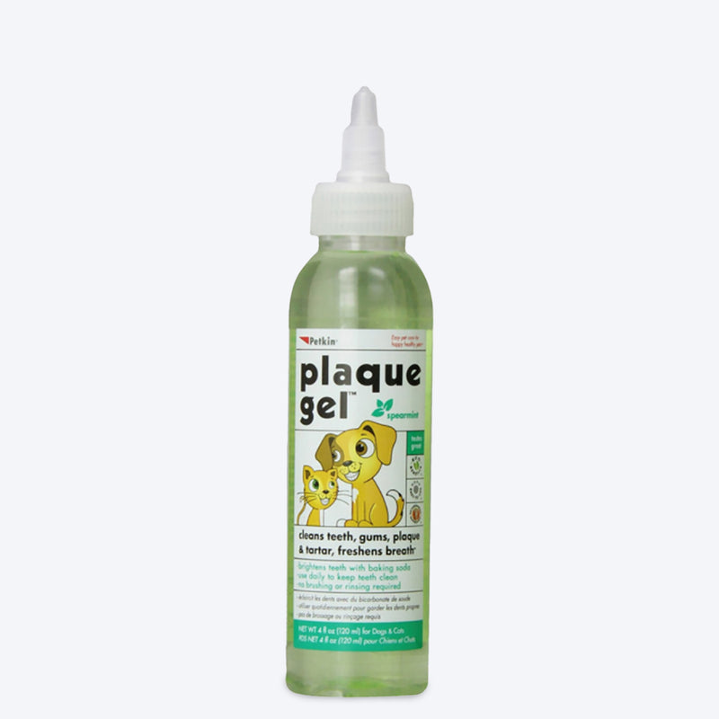 Petkin - Plaque Gel, Spearmint for Cats & Dogs - 120 ml - Heads Up For Tails