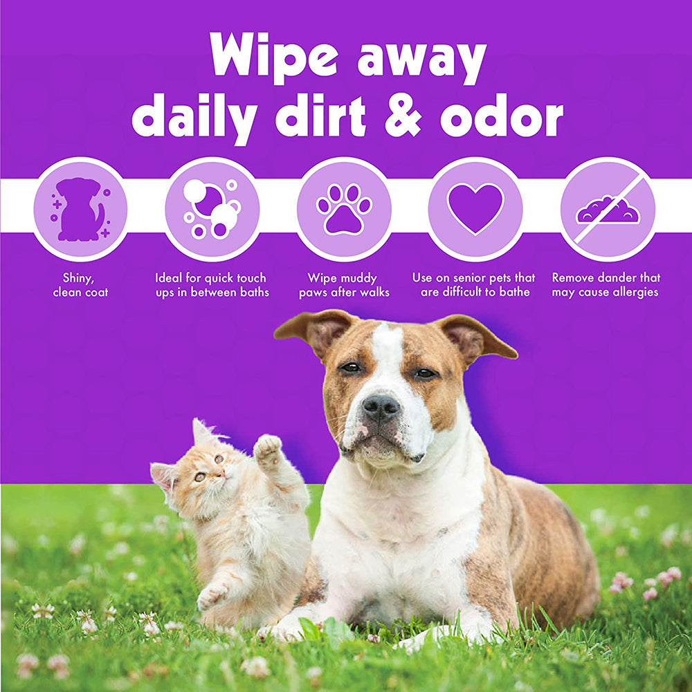 Petkin Mineral Bath Pet Wipes - 200 Pcs - Heads Up For Tails