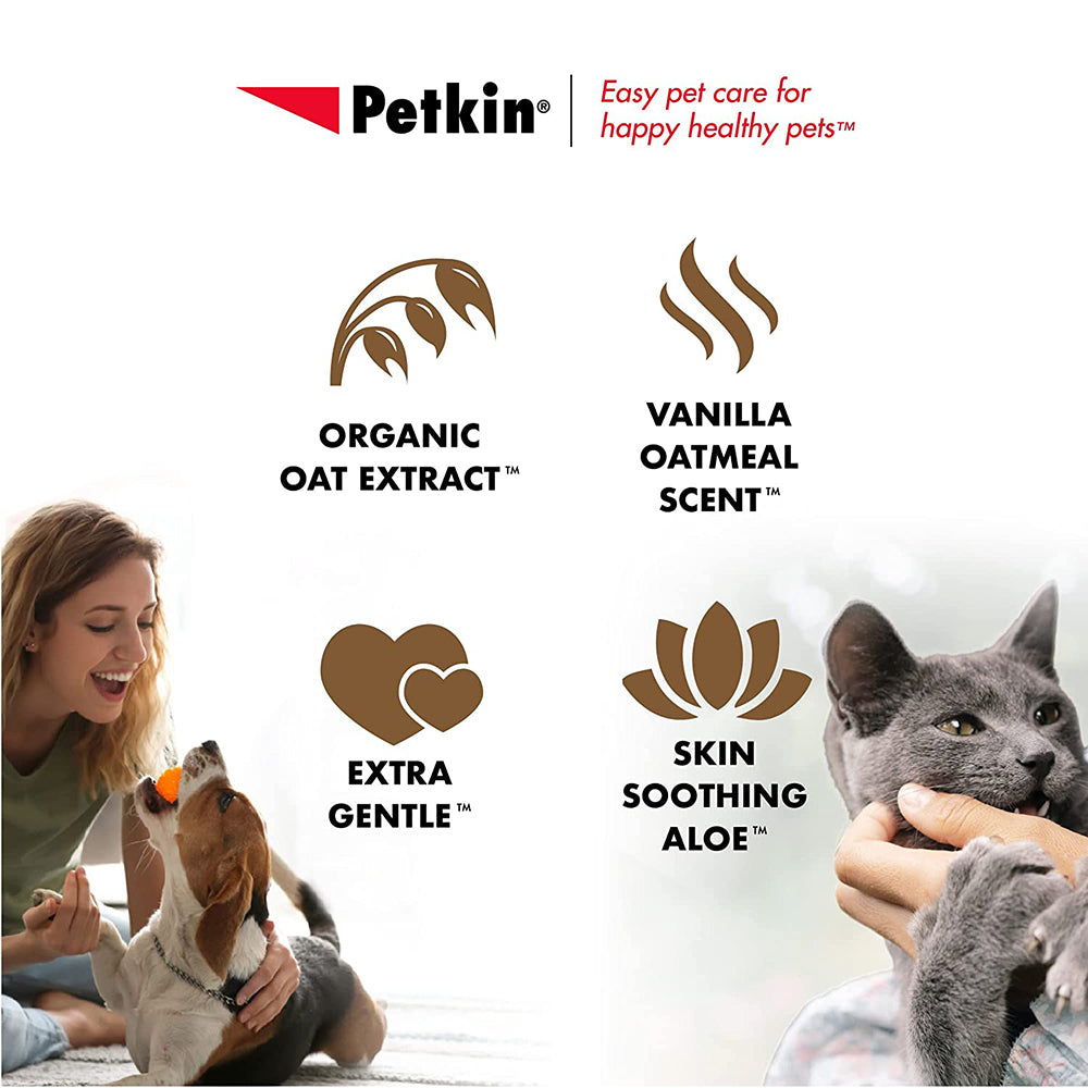 Petkin Oatmeal Travel Pack Pet Wipes - 100 Pcs - Heads Up For Tails