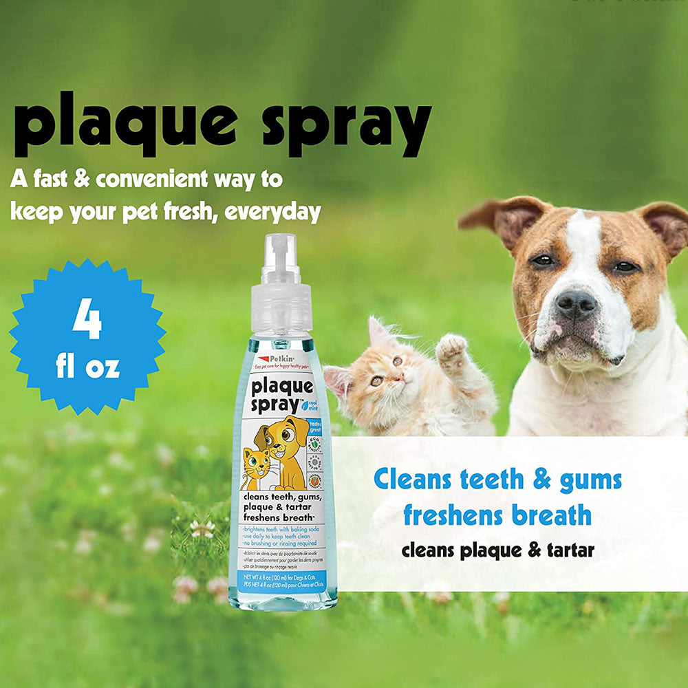 Petkin Plaque Spray - Dental Care Solution for Dogs and Cats - 120 ml - Heads Up For Tails