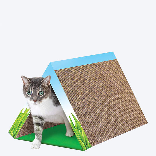 Petstages Fold Away Tunnel Cat Scratcher & Hide - Heads Up For Tails