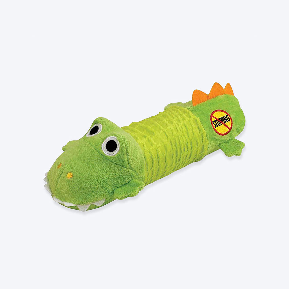 Petstages Stuffing Free Big Squeak Gator Plush Dog Toy - Heads Up For Tails