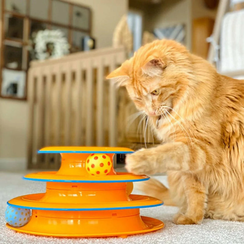 Petstages Tower of Track Three Level Active Cat Toy - Heads Up For Tails