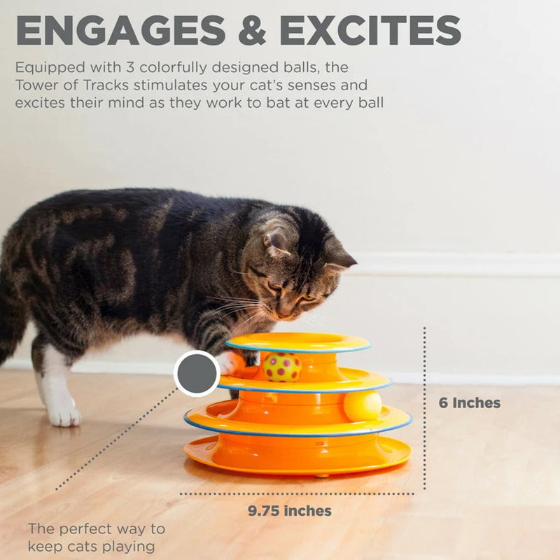 Petstages Tower of Track Three Level Active Cat Toy - Heads Up For Tails