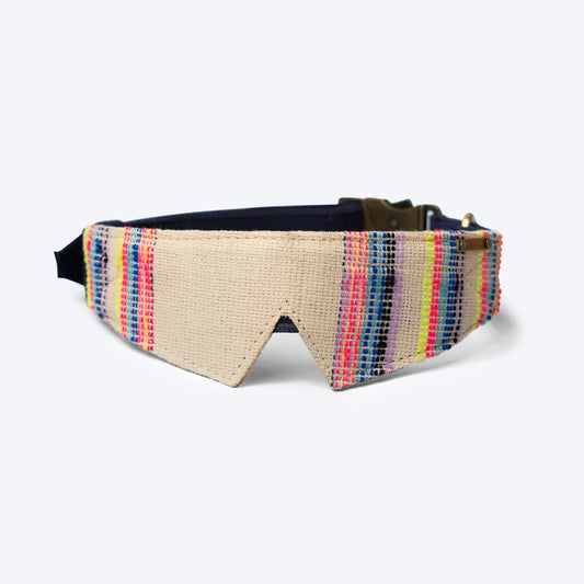 IndieGood Handloom Cotton Dog Collar - Playful Collar - Heads Up For Tails