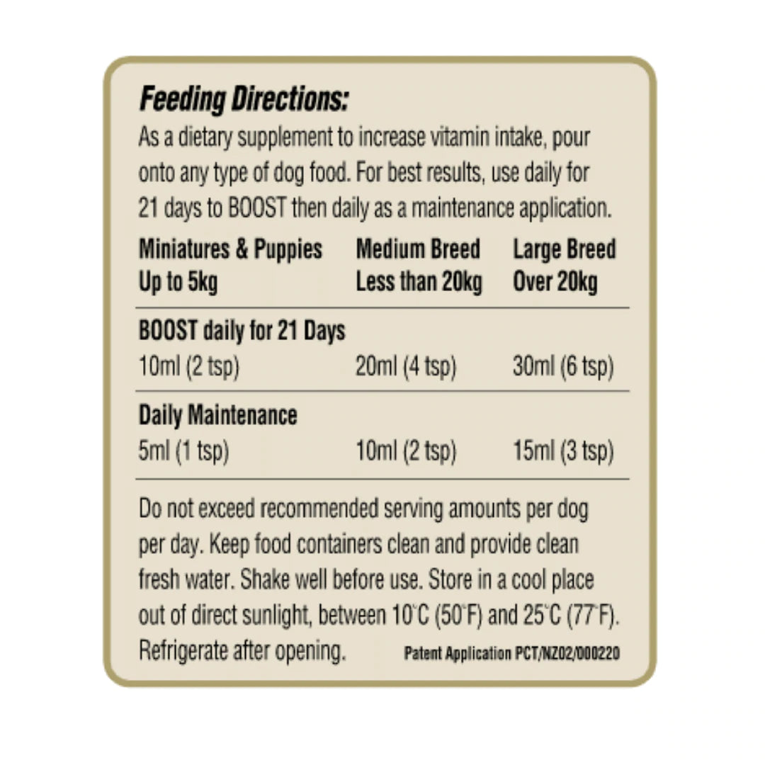 My beau dog sales supplement