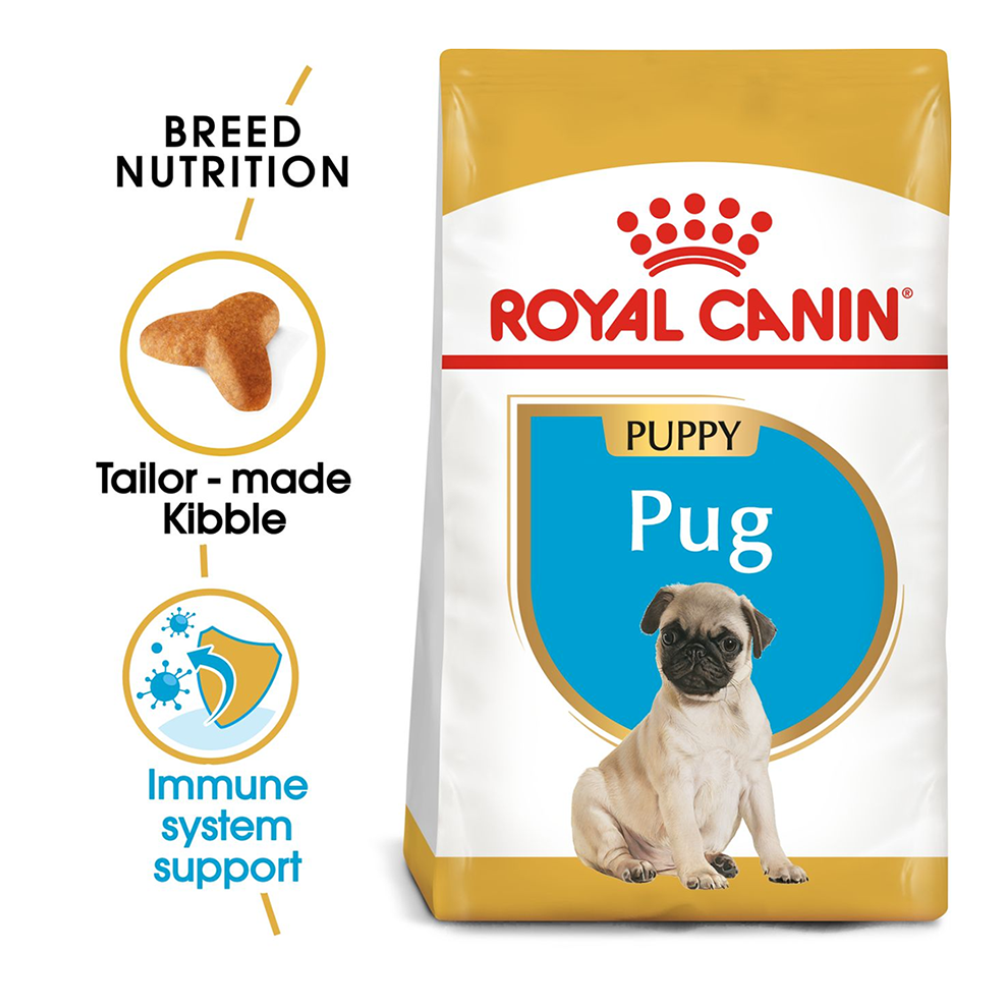 Royal Canin Pug Junior Food for Puppies - Heads Up For Tails