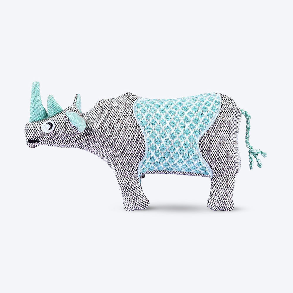 RESPLOOT® Black Rhino Dog Plush Toy - 22 cm - Heads Up For Tails