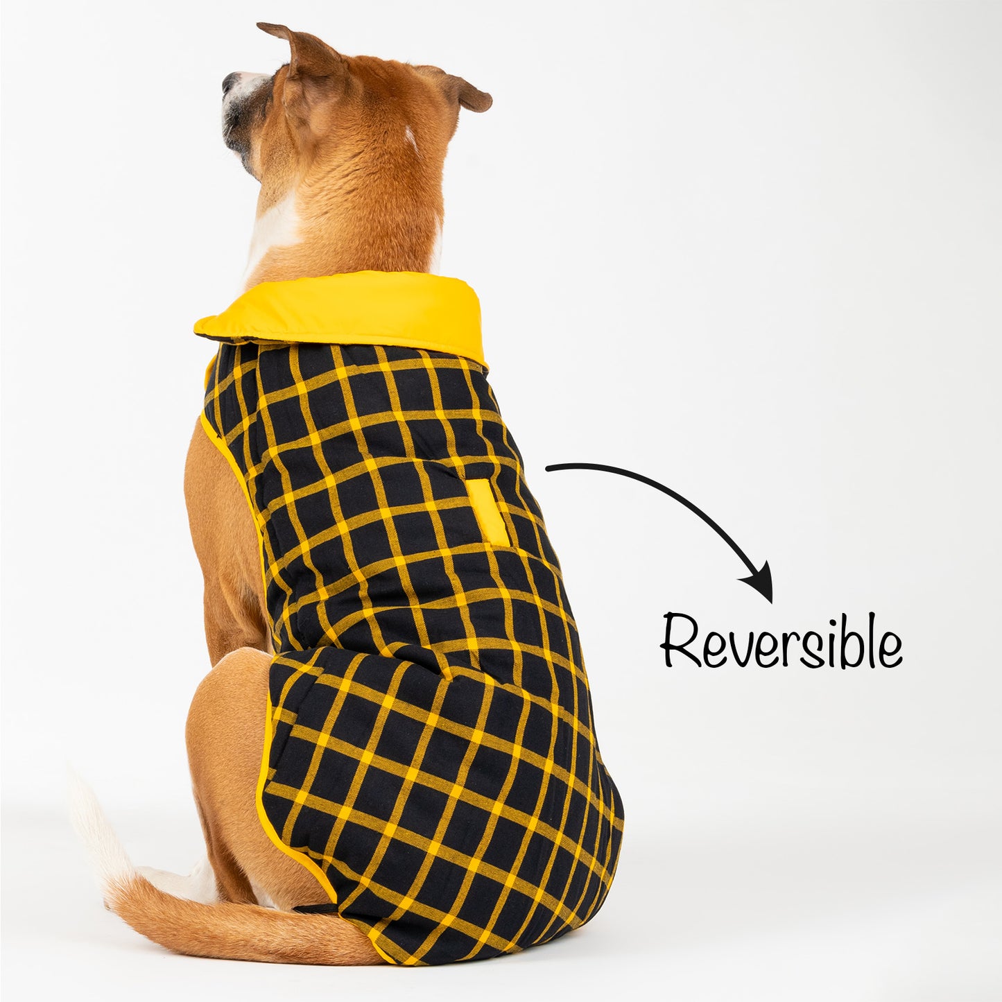 HUFT Wintersong Reversible Dog Jacket - Yellow - Heads Up For Tails