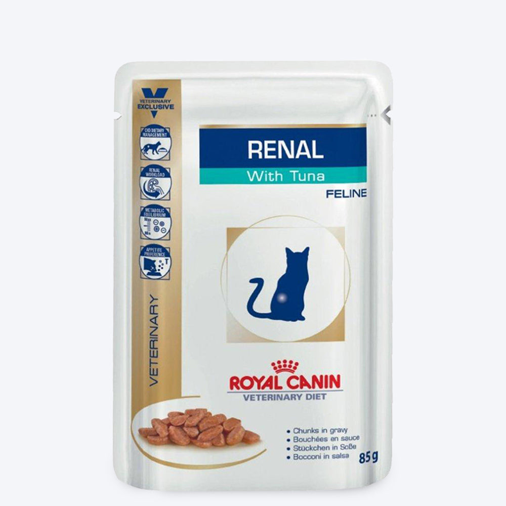 Royal Canin Renal Veterinary Diet Wet Cat Food -Tuna - 12 X 85 g(1.02 kg) - Heads Up For Tails