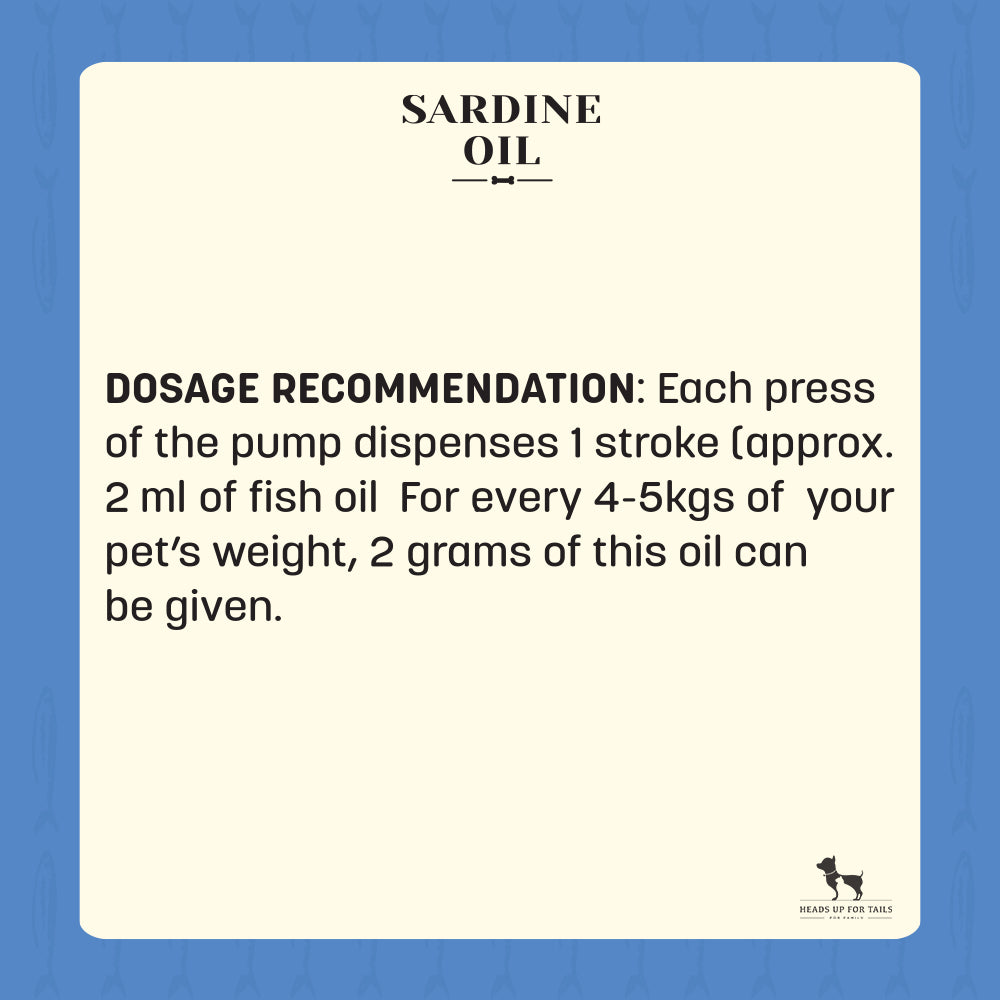 HUFT Sardine Oil for Dogs and Cats - 200 ml - Heads Up For Tails