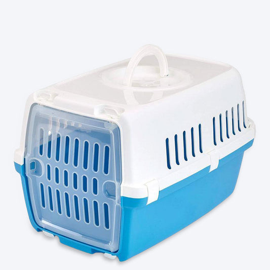 Savic Zephos 1 Dog & Cat Carrier - Atlantic Blue - 19 X 13 X 12 inches - Holds up to 5 kg - Heads Up For Tails