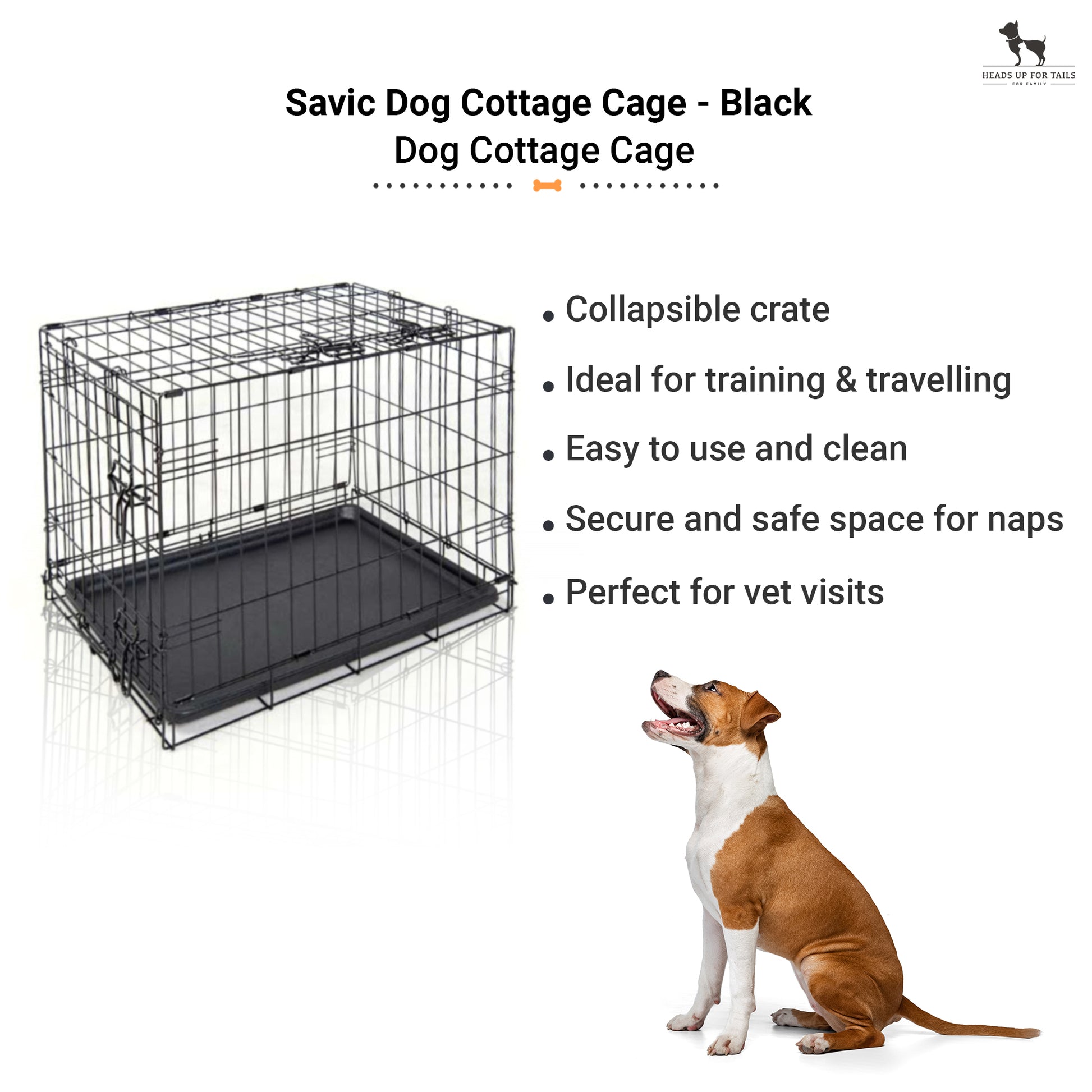 Savic Dog Cottage Cage - Black - Heads Up For Tails