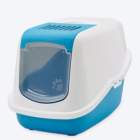 Savic Nestor Cat Toilet - Blue - 14.8 x 14.8 x 23 imch - Heads Up For Tails