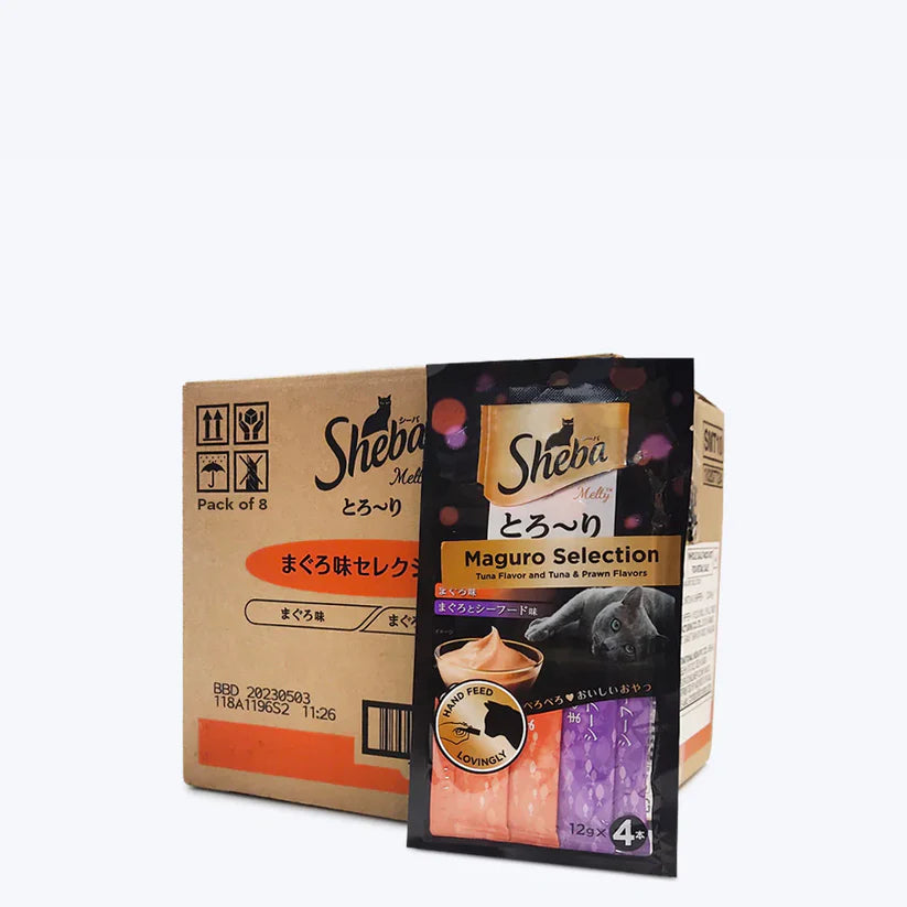 Sheba Melty Maguro Tuna & Seafood Flavour Cat Treat - 48 g Packs - Heads Up For Tails