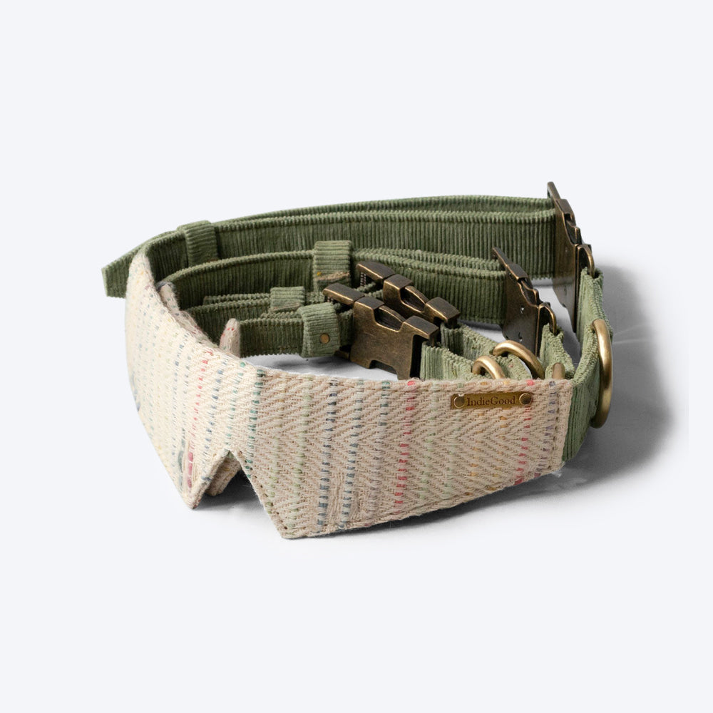 IndieGood Handloom Cotton Dog Collar - Woven - Heads Up For Tails