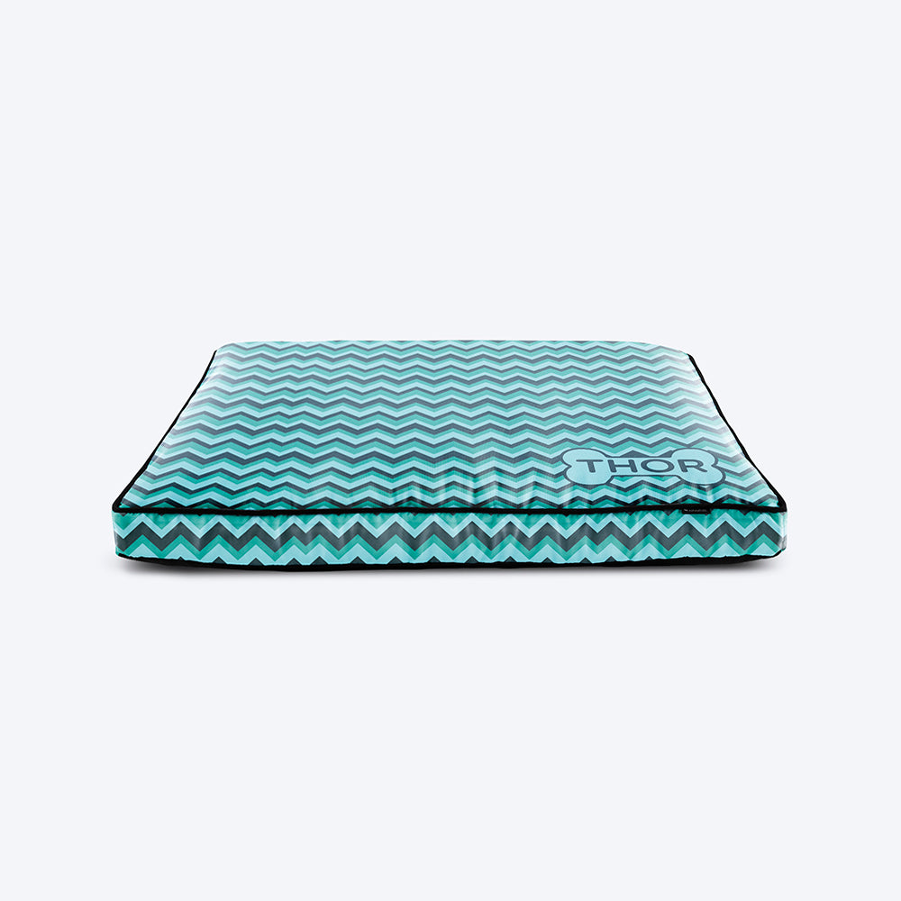 HUFT Teal Blue and Grey Personalised Dog Bed - Heads Up For Tails