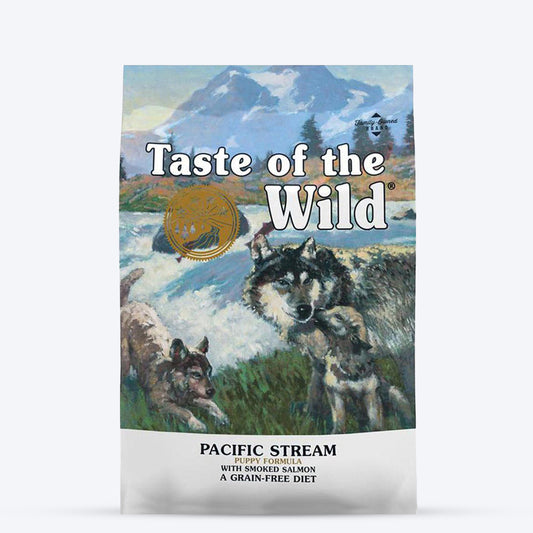 Taste of the Wild Pacific Stream Grain Free Dry Puppy Food - Smoked Salmon - Heads Up For Tails
