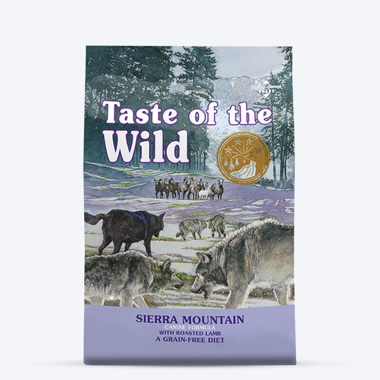 Taste of the Wild Sierra Mountain Canine Recipe Grain Free Dry Dog Food - Roasted Lamb - Heads Up For Tails