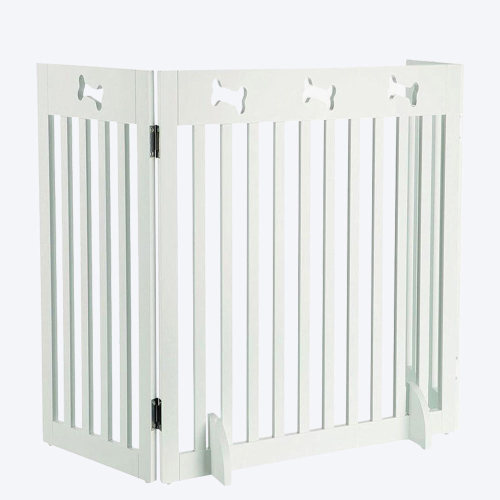 Trixie 3 Parts Dog Gate - White - Small - Heads Up For Tails