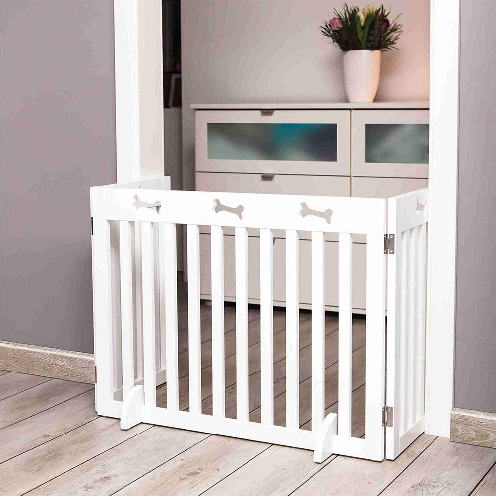 Trixie 3 Parts Dog Gate - White - Small - Heads Up For Tails