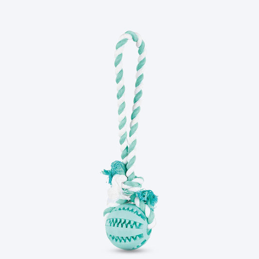 Trixie Dentafun Natural Rubber On A Rope Nat Rub Toy Mintfresh For Dogs - Green - 7 X 24 cm_01