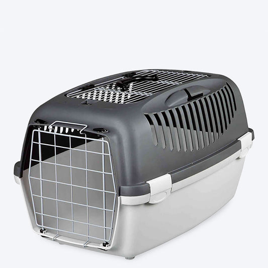 Trixie Capri 3 Open Top Pets Carrier - Grey - 24 X 16 X 15 Inch - Holds up to 12 kg - Heads Up For Tails