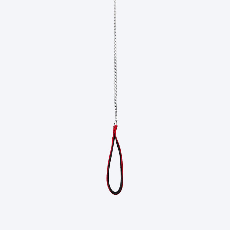Trixie Chain Dog Leash With Nylon Hand Loop - Red & Black - 1.09 m - Heads Up For Tails