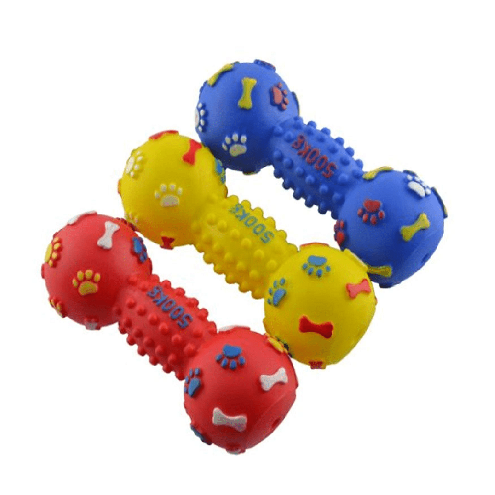 Trixie Dumbbell Vinyl Dog Toy - Assorted Colours - Heads Up For Tails