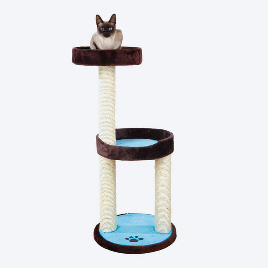 Trixie Lugo Cat Scratching Post - Brown/Aquamarine - Heads Up For Tails